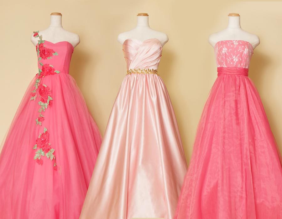 コットンキャンディーのようなキュートな3つのピンクドレス組み合わせ☆